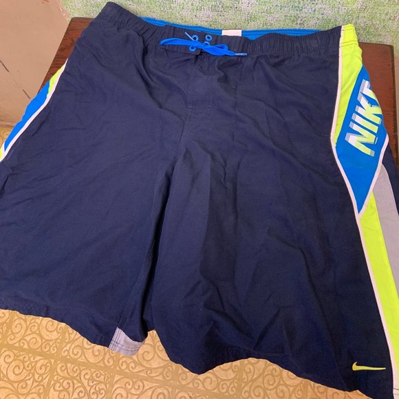 Nike Swim Trunks Adult Large Size Swoosh Board Shorts Bathing Suit Men Shorts - Picture 1 of 6